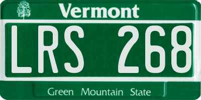 VT license plate LRS268