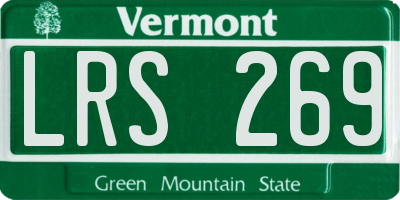 VT license plate LRS269