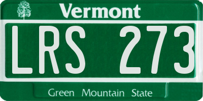 VT license plate LRS273