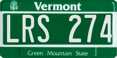 VT license plate LRS274