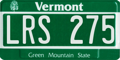 VT license plate LRS275