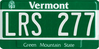 VT license plate LRS277