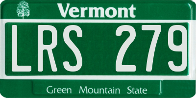 VT license plate LRS279