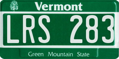 VT license plate LRS283