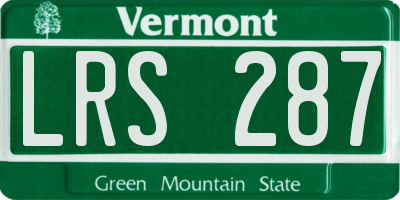 VT license plate LRS287