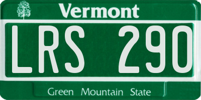 VT license plate LRS290