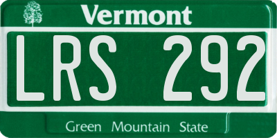 VT license plate LRS292