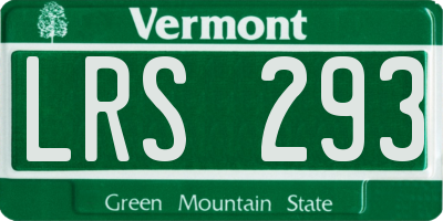 VT license plate LRS293