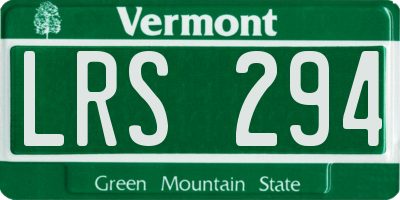 VT license plate LRS294
