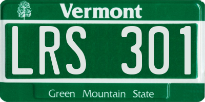 VT license plate LRS301