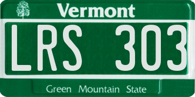 VT license plate LRS303