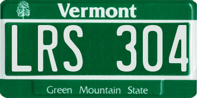 VT license plate LRS304