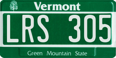 VT license plate LRS305