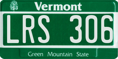 VT license plate LRS306