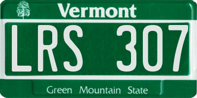 VT license plate LRS307
