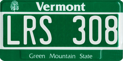 VT license plate LRS308