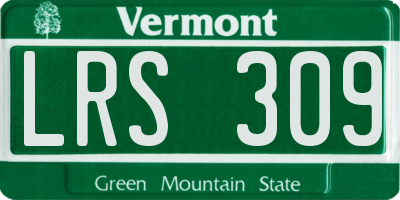 VT license plate LRS309