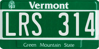 VT license plate LRS314