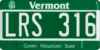 VT license plate LRS316