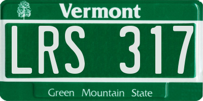 VT license plate LRS317