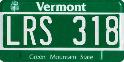 VT license plate LRS318