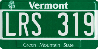 VT license plate LRS319