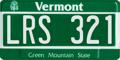 VT license plate LRS321