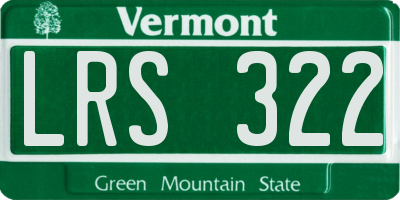 VT license plate LRS322