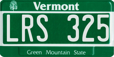 VT license plate LRS325