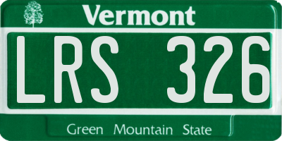 VT license plate LRS326