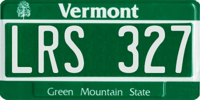 VT license plate LRS327