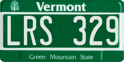 VT license plate LRS329