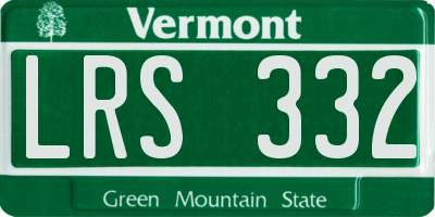 VT license plate LRS332