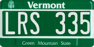VT license plate LRS335