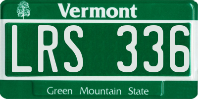 VT license plate LRS336