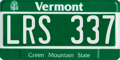 VT license plate LRS337