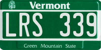VT license plate LRS339