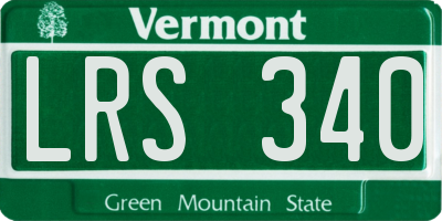 VT license plate LRS340