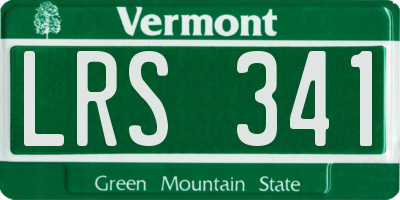 VT license plate LRS341