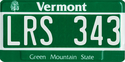 VT license plate LRS343