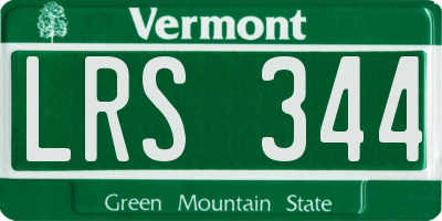 VT license plate LRS344
