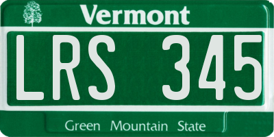 VT license plate LRS345