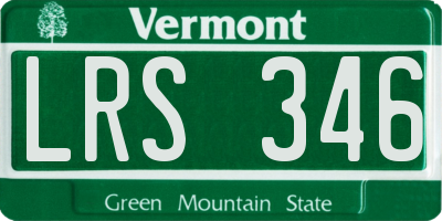 VT license plate LRS346