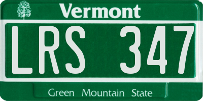 VT license plate LRS347