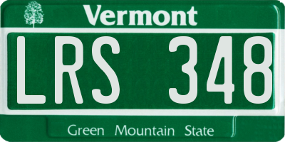VT license plate LRS348
