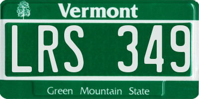 VT license plate LRS349