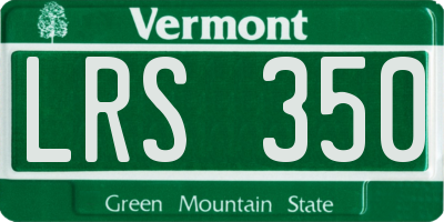 VT license plate LRS350