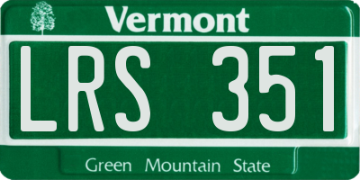 VT license plate LRS351