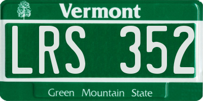 VT license plate LRS352