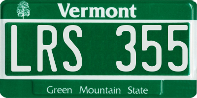 VT license plate LRS355